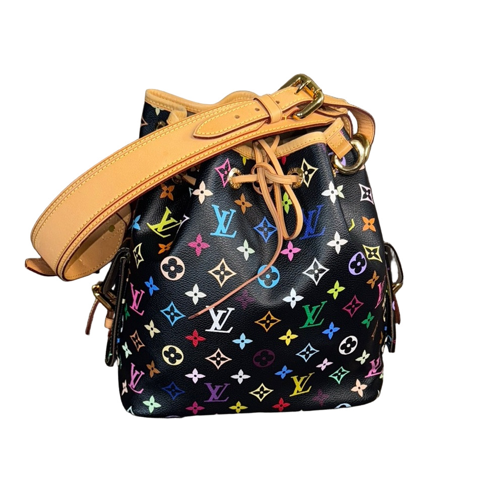 Louis Vuitton x Murakami Multicolore Black Petit Noe Bag